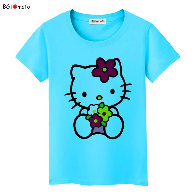 BGtomato Купидон hello kitty мультфильм футболка женская модная популярная футболка бренд хорошее качество удобные мягкие футболки - Цвет: 6