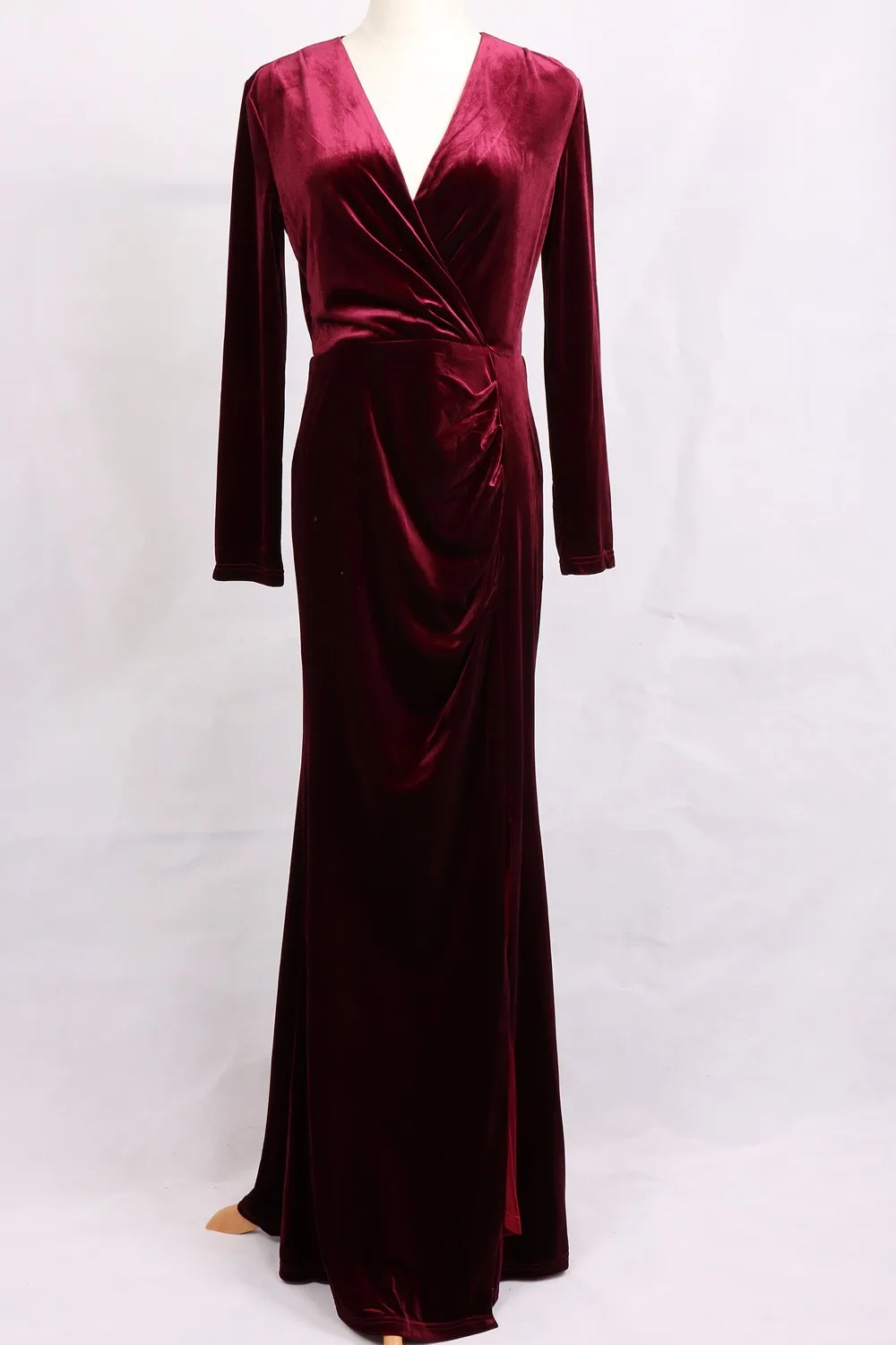 Robe Longue Femme Soiree женское платье, зимнее женское винтажное бархатное платье с длинным рукавом зеленого и красного цвета, Сексуальные вечерние платья макси