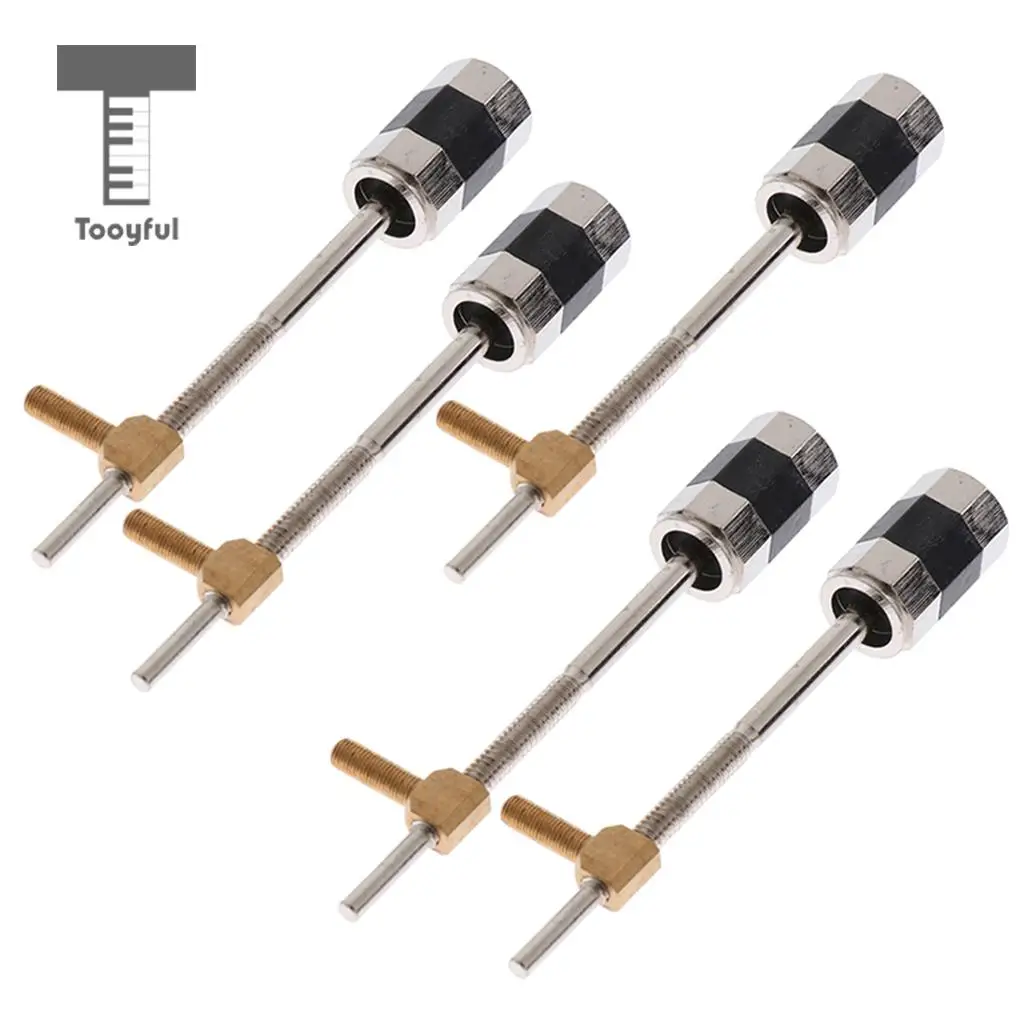 Tooyful Pack of 5 Exquiste Metal Cellos Bow Frog Mount Screws Luthier Tools 65mm/2.55inch