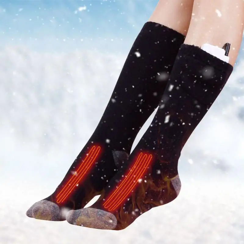 

Winter Unisex Heated Socks With Electric Rechargeable Battery Kit For Chronically Cold Feet Thermal Warm Knitting Cotton Sox