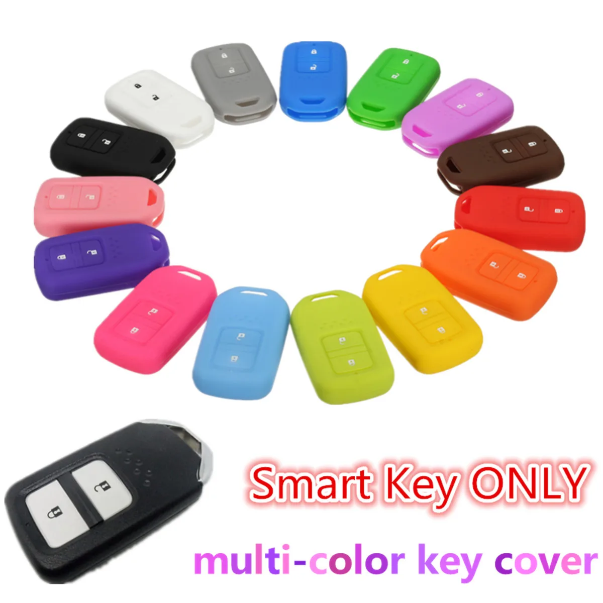 

Silicone 2 Button Smart Keyless Remote Key Case Fob Cover Holder For Honda /VEZEL /HR-V /JAZZ /CIVIC /ACCORD /ODYSSEY