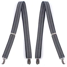 Европейская и американская мода 2,5 см широкие полосатые подтяжки для мужчин и женщин клип ремни FY18110103