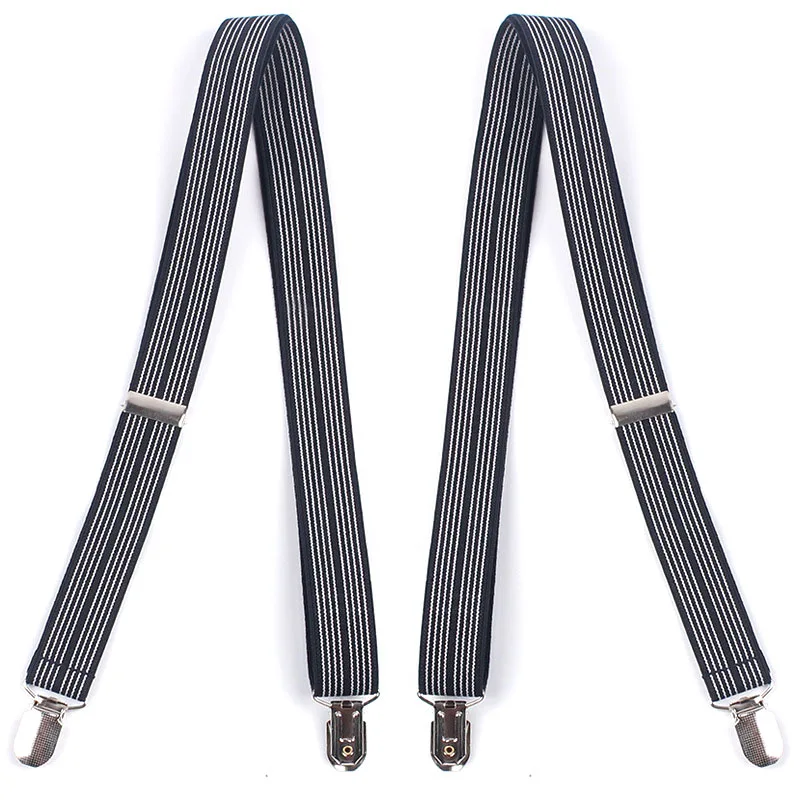 European and American fashion 2.5cm wide striped suspenders for men and