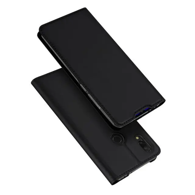 Dux Ducis PU кожаный чехол для Xiaomi Redmi 7 Y3 Coque Роскошный тонкий флип-бумажник чехол для Xiaomi Redmi 7 Y3 телефонные чехлы - Цвет: Черный