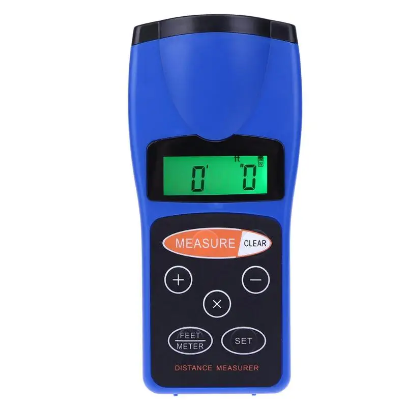 

0.5-18M Distance 0.05mm Accuracy Ultrasonic Digital Laser Distance Meter Range Finder Diastimeter Building Gauging Measure Tool