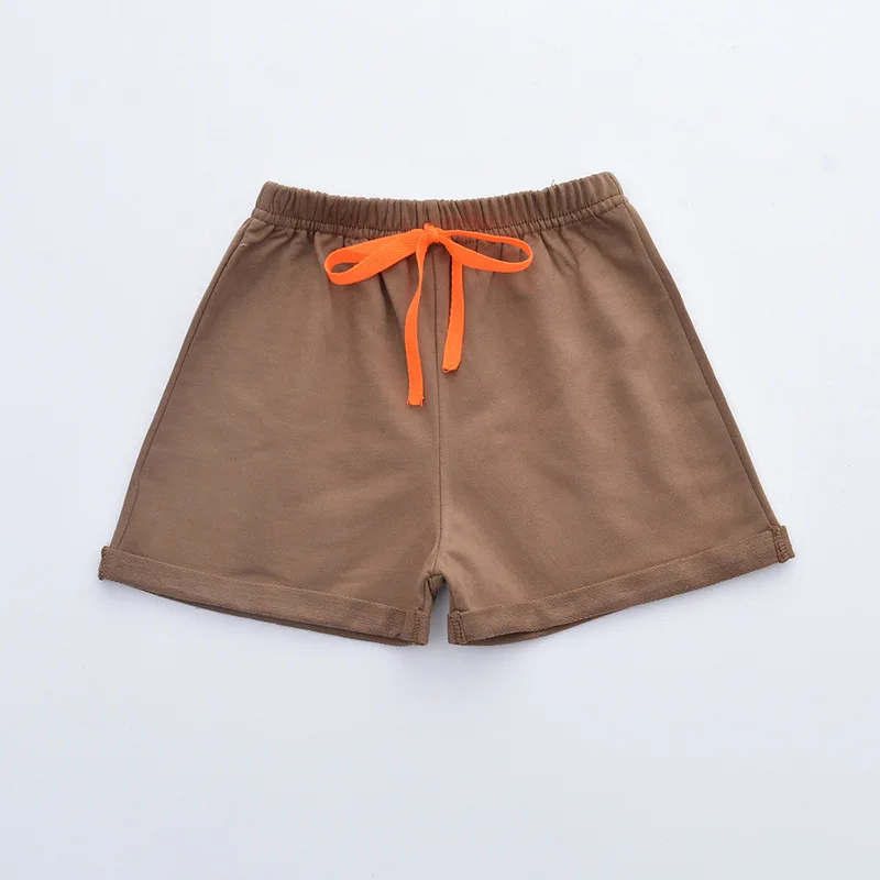 Famli/летние детские повседневные шорты для мальчиков и девочек Детские хлопковые спортивные пляжные шорты унисекс Детские короткие штаны - Цвет: brown
