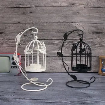 

Romantic european wedding bird cage wrought iron candlestick Lantern Lamp Decor For Dinner Home