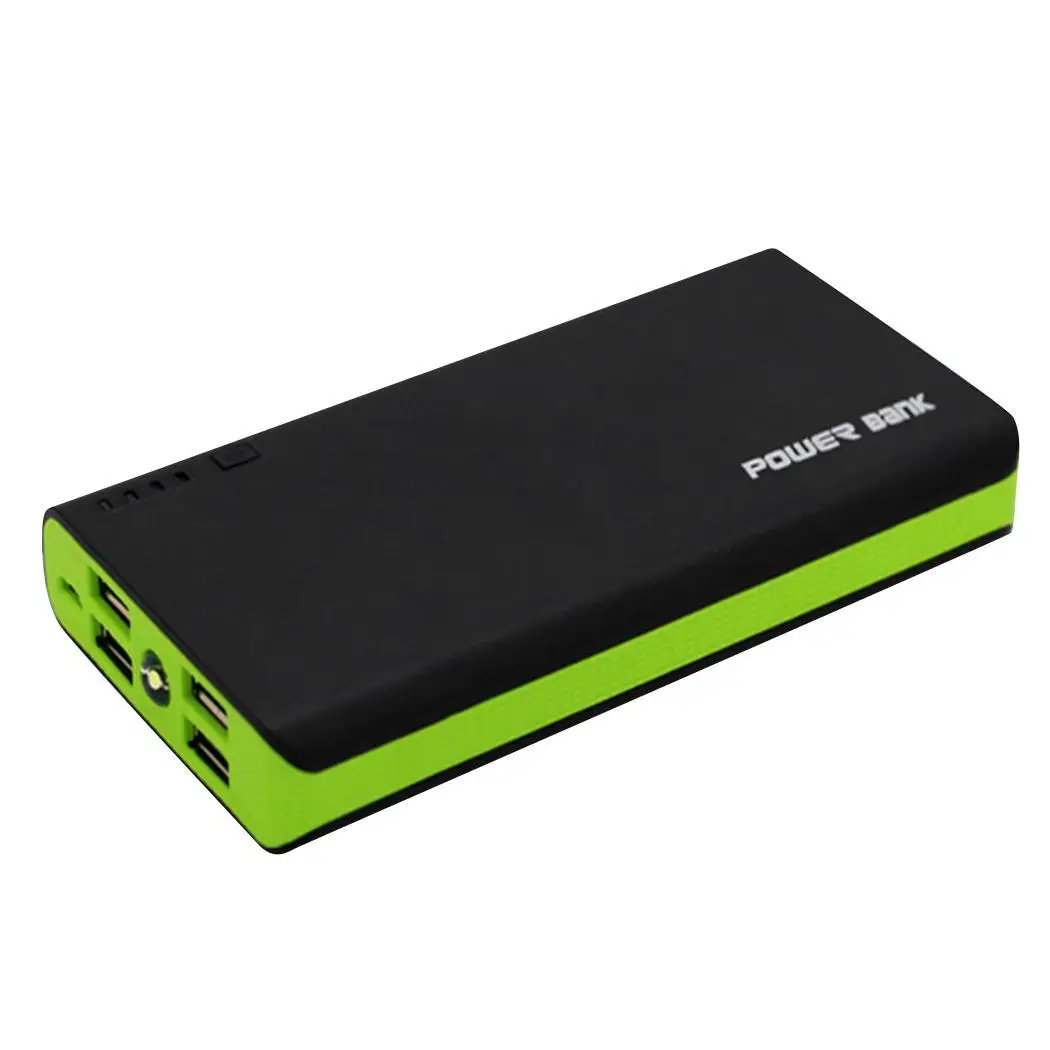 4 USB DIY Battery Case External Flashlight Emergency Housing Box LED Charging USB Power Bank Charger No 18650 Lithium Batteries