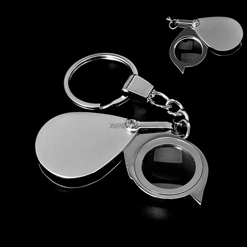 

Folding Pocket 8X Magnifier Loupe Magnifying Glass Lens With Keychain Portable