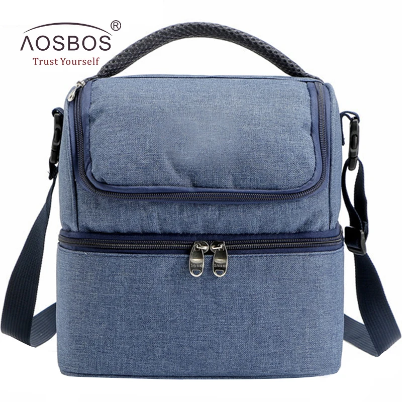

Aosbos 7L Waterproof Oxford Lunch Bags Men Portable Insulated Thermal Cooler Tote Bag Solid Food Picnic Bag for Kids Women