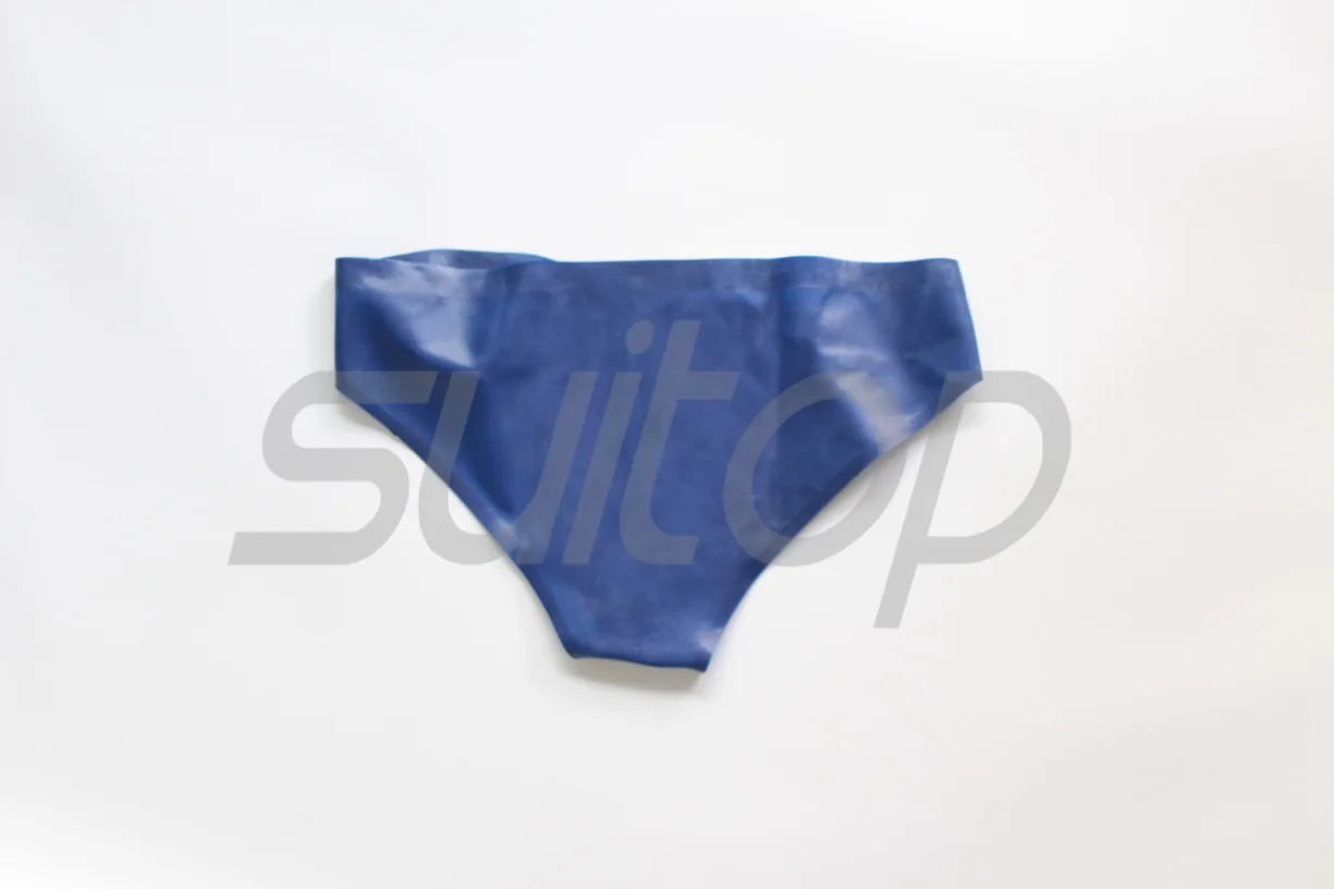 Suitop men's Lattex underwear rubber briefs in Main Blue and Black Trim mens underwear