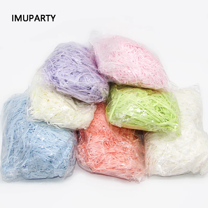 100g/pack Raffia Confetti Grass Gift Box Filler Paper Shredded Crinkle
