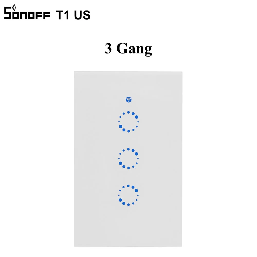 Sonoff T1 США умный Wifi настенный светильник переключатель 1 2 3 Банды сенсорный/WiFi/315 RF/APP пульт дистанционного управления умный дом настенный сенсорный переключатель работает с Alexa - Комплект: 3 Gang