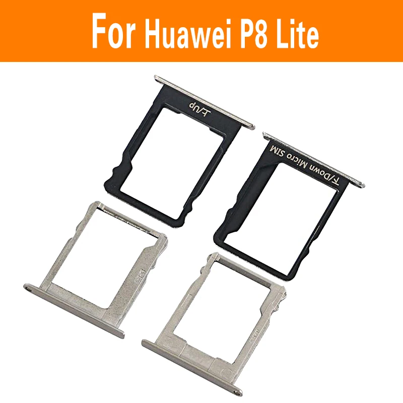 Ir a caminar Buena suerte Pareja Bandeja de tarjeta SIM y Micro SD genuina para Huawei P8 Lite ALE L01 L02  L21L23 UL00 Sim + lector de tarjetas de memoria, adaptador de piezas|Cables  flexibles para teléfonos móviles| -