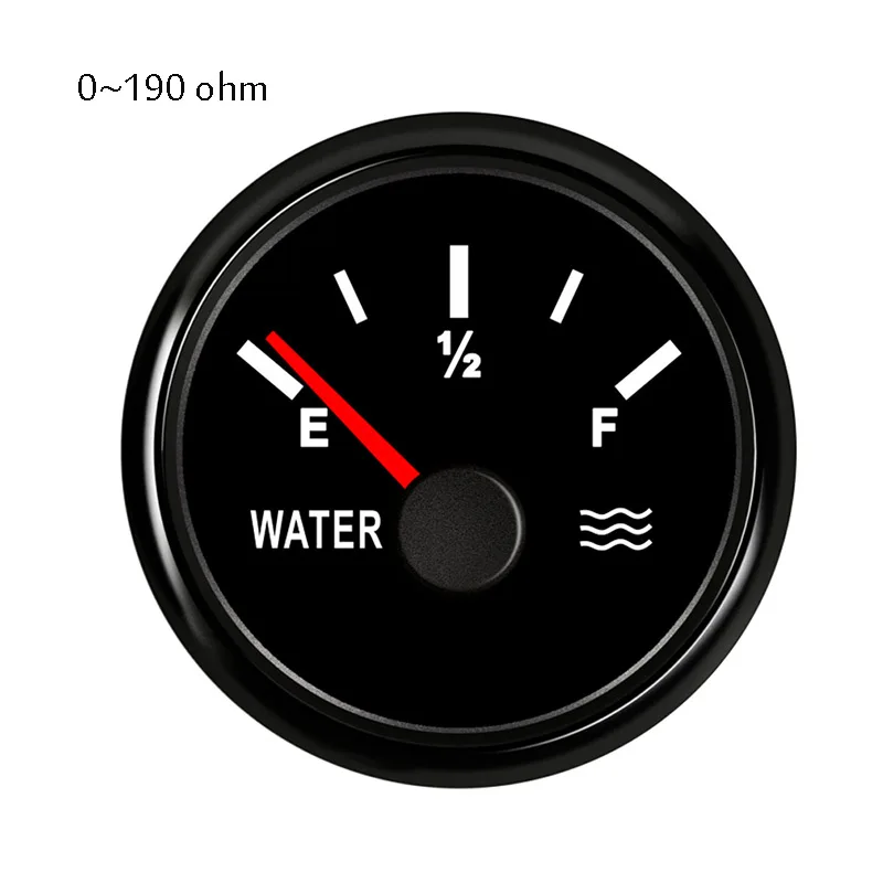 52 мм авто воды уровня жидкости Индикатор заряда аккумулятора 0-190ohm водонепроницаемый для автомобиля морской авто красная подсветка 9-32 в - Цвет: BN 0-190 ohm