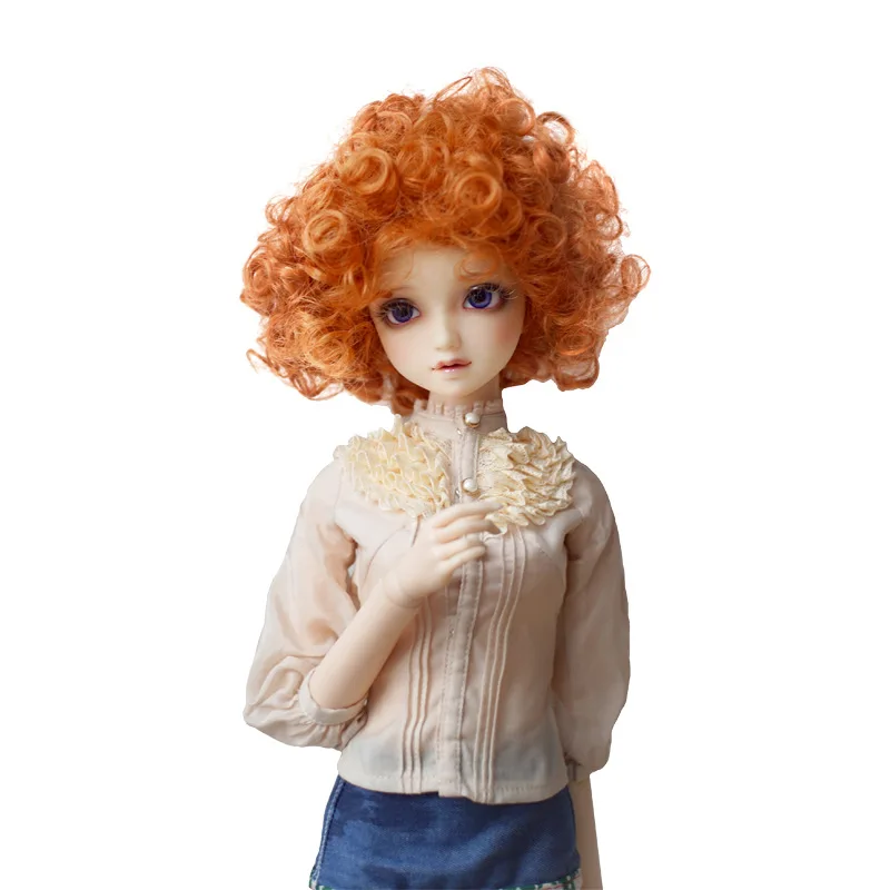 

doll wig High Quality High Temperature Wire Carrot red short curly hair for 1/3 1/4 1/6 BJD Dolls