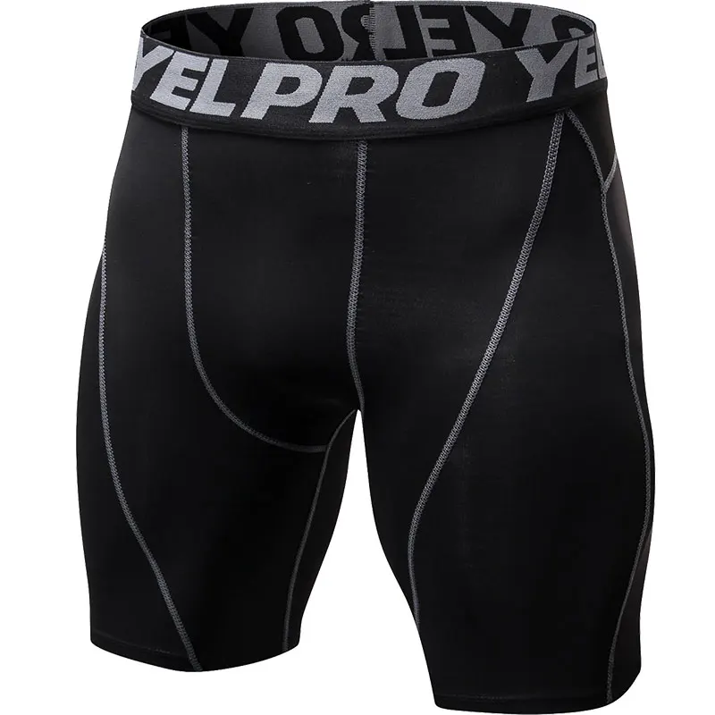 black with gray Новое поступление, быстросохнущие спортивные Леггинсы, шорты для кроссфита, спортивного зала, футбольное нижнее белье, компрессионные колготки для бега - Цвет: black with gray