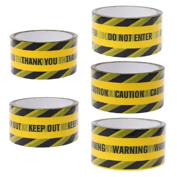 

1 Roll 25m Yellow Warning Tapes Black Twill Caution Mark Work Safety Adhesive Tapes DIY Sticker