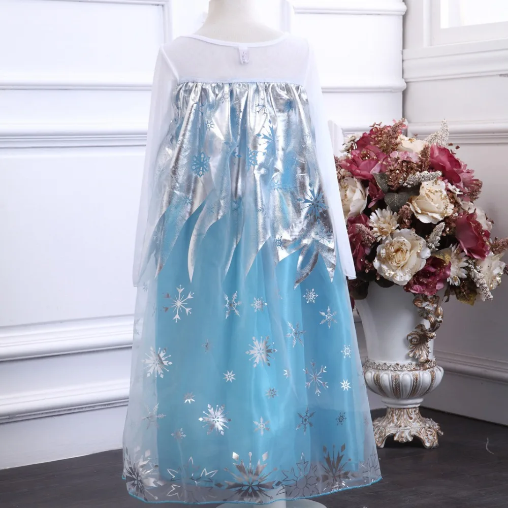 AD Elsa Princess Frozen Girls Dress Long to Ankle Kids Clothes Children Costume Clothing Girls Party Pageant dresses AD Elsa Princess Frozen Girls Dress Long to Ankle Kids Clothes Children Costume Clothing Girls Party Pageant dresses