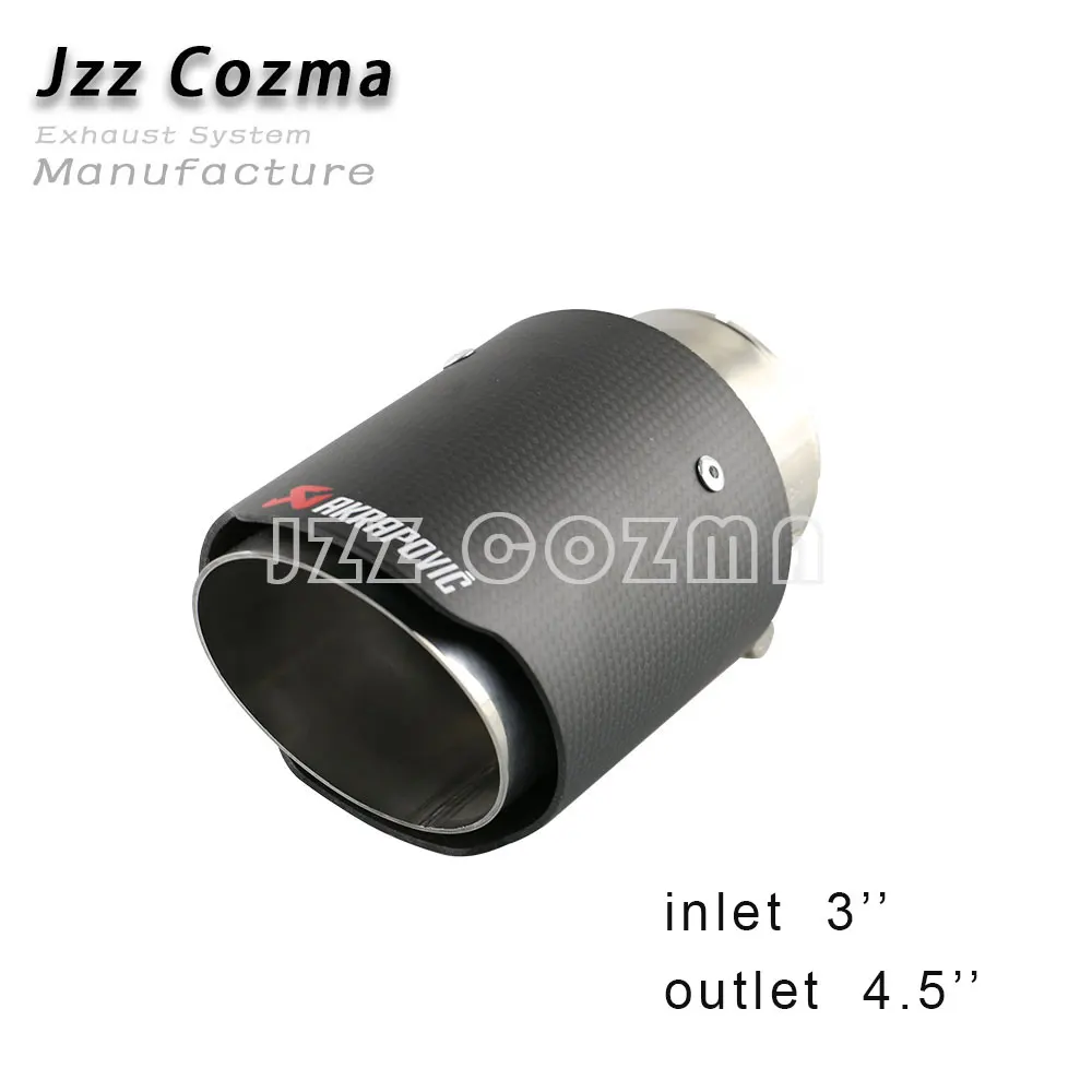 Jzz Cozma 2," впускная выхлопная труба для автомобиля 4,5" выпускная Глянцевая выхлопная труба из углеродного волокна с зажимом