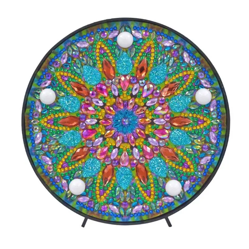 

5D DIY LED Mandala Full Drill Diamond Painting Light Rhinestone Embroidery Special Shaped Night Light Home Decor