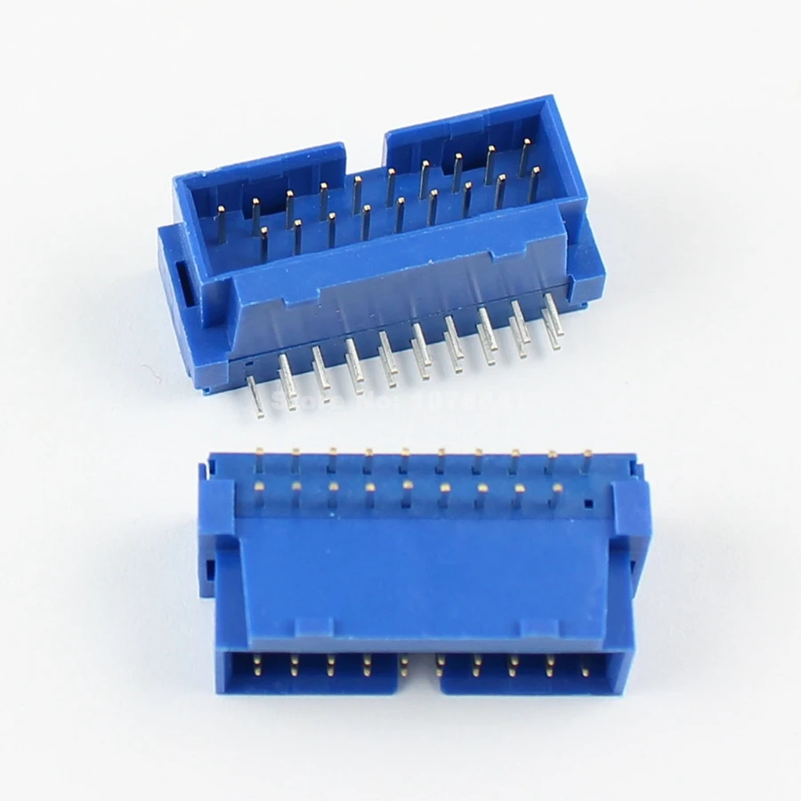 

2Pcs Per Lot USB 3.0 IDC 19 Pin Male Right Angle IDC Box Header PCB Connector Adapter
