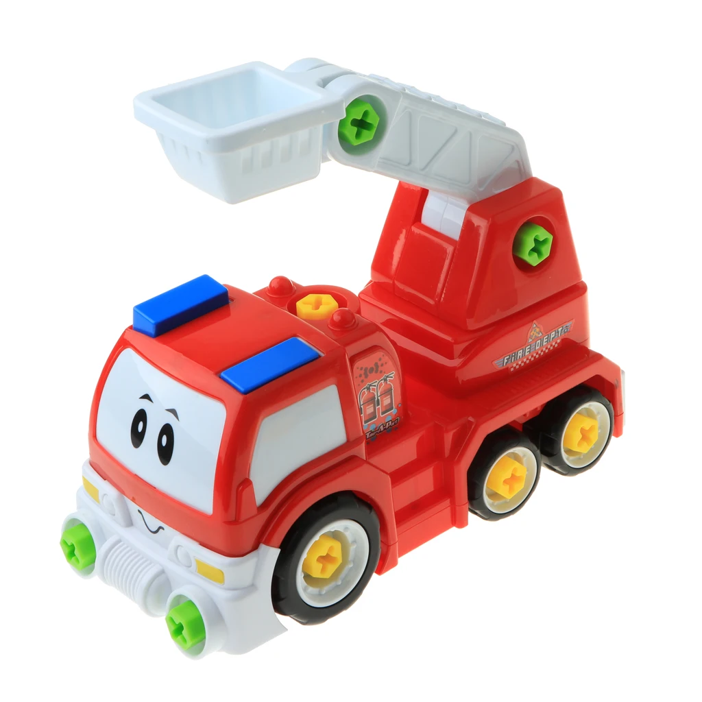 Take Apart Constructions Vehicles Toys - Assemble RC remote control Engineering Truck w/ Electric Drill Tool Kit Screwing Block