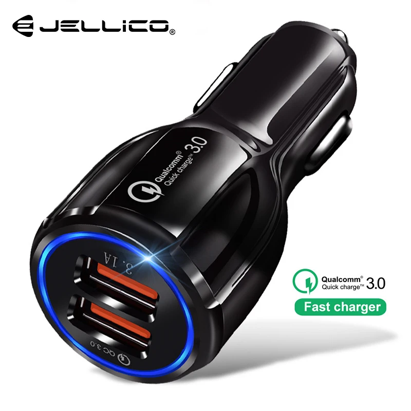 Jellico سريعة شاحن سيارة QC3.0 2.0 سريع كابل شحن سامسونج Xiaomi هواوي سريعة تهمة 3.0 محول اللوحي سيارة-شاحن