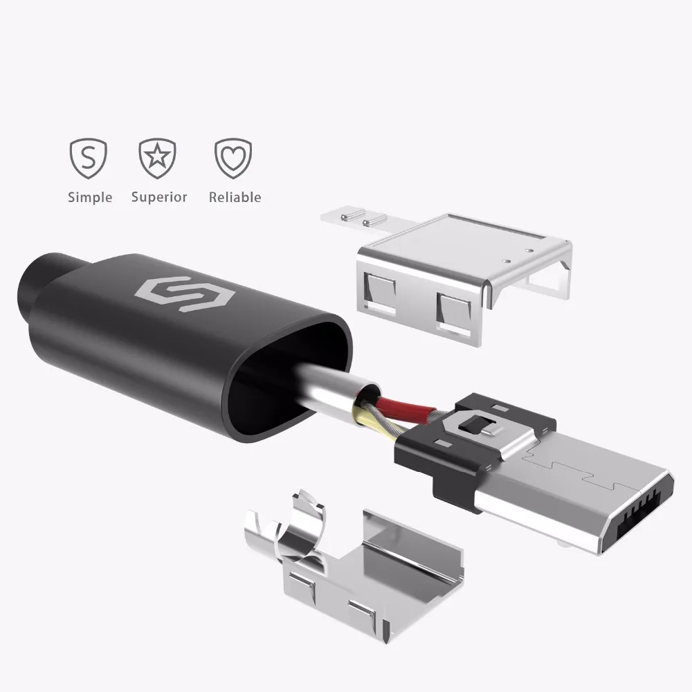 Syncwire Cable Micro USB Cable Cargador Nylon 1M/3.3ft 2M/6.5ft [Pack de 2] para Samsung Galaxy, Huawei, Xiaomi, Nexus, Motorola (Gris)