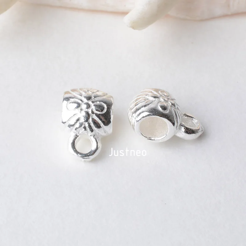 纯银吊环扁直花纹短管 (1)