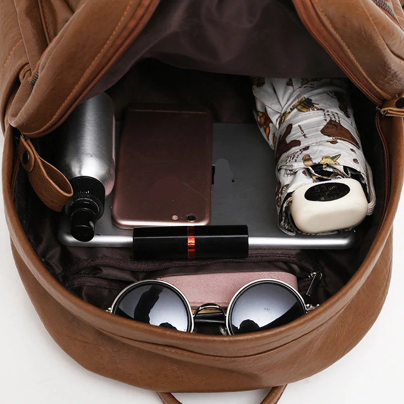 Nueva Mochila de cuero de alta calidad para mujer, Mochila de moda de viaje, Mochila para mujer, de gran capacidad Mochila escolar, Mochila femenina