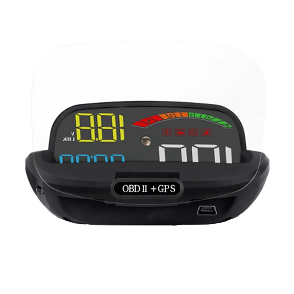 4 inch Screen Car HUD Projector Head Up Display Speed Warning Fuel OBD II GPS Speedometer Automatic Switch