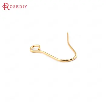 

(33756)20PCS Height 11.5MM thickness 0.5MM 24K Gold Color Brass Earrings Hooks High Quality Diy Jewelry Findings Accessories