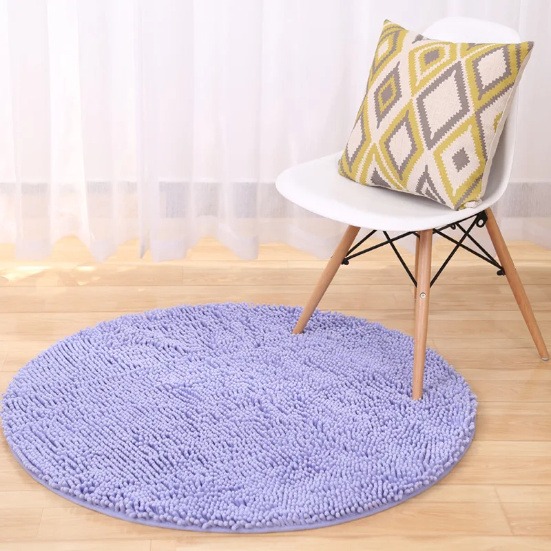 

RUBYLOVE Soft Round Chenille Comfort Carpet For Living Room Washed Silk Anti-skid Rug Kids Room Decoration Mat