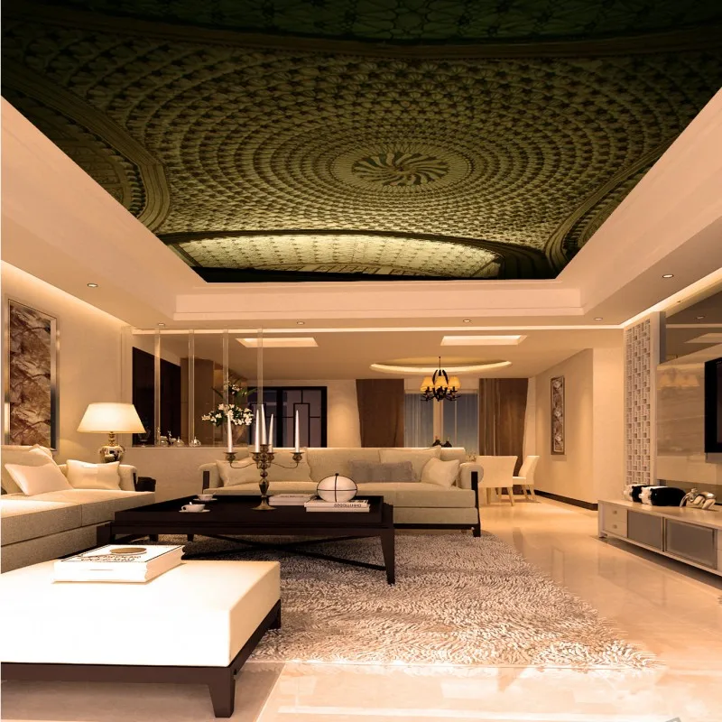 

Custom photo wallpaper Rotary Muslim Mosque Mural Living Room Ceiling custom Background Wall Hall restaurant Mural