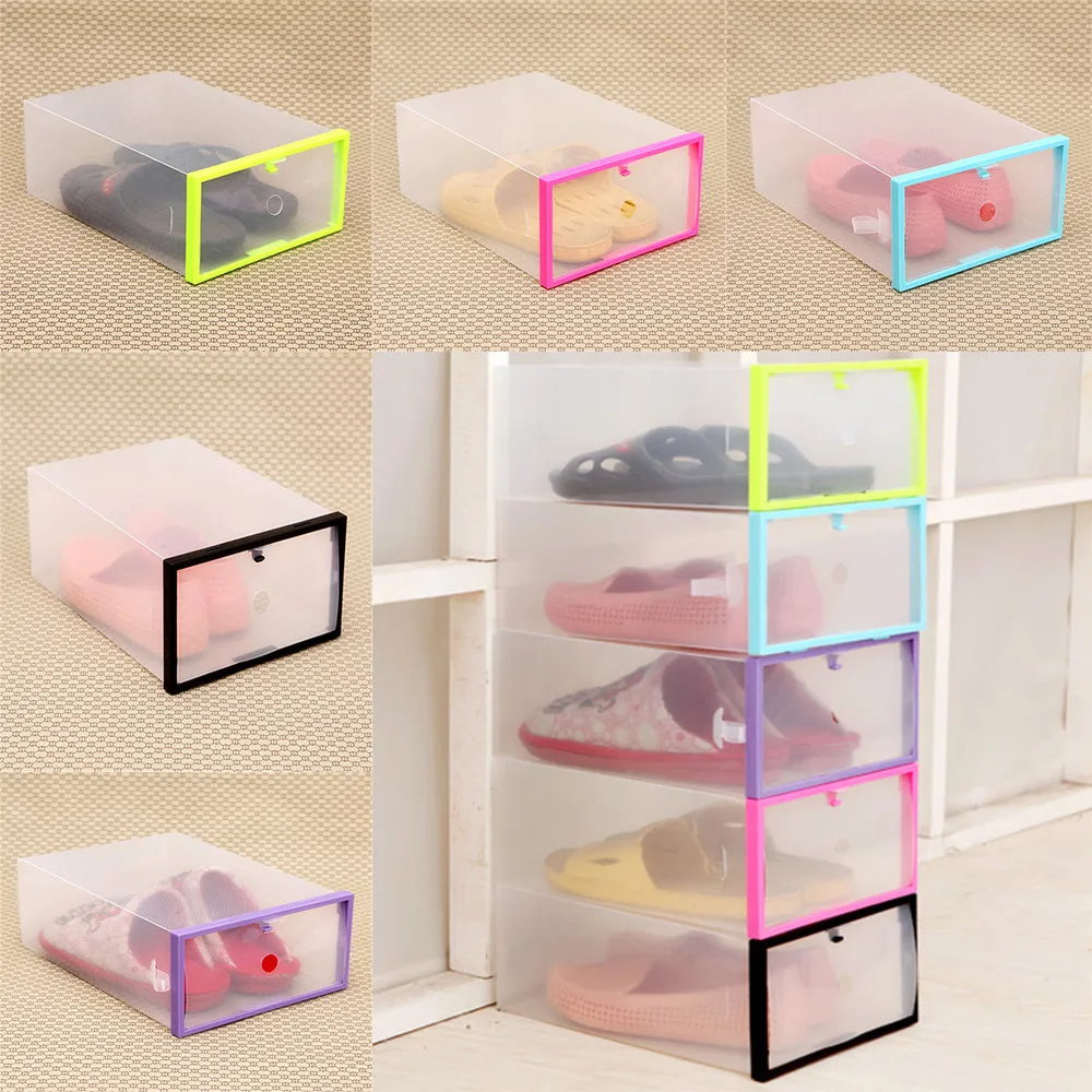 clear plastic stackable shoe organizer bins