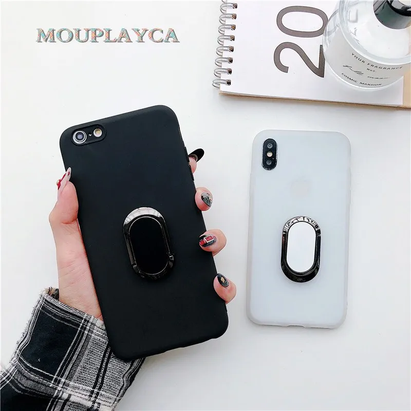 Mouplayca для iPhone 7 8 Plus металлическое кольцо Поддержка Автомобильный держатель с