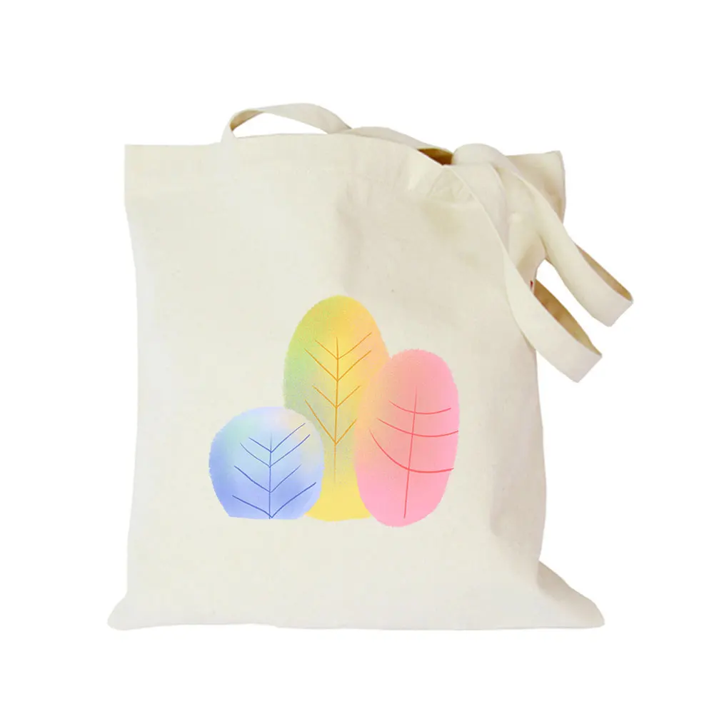 2019 green plant leaf black cotton canvas bag customized eco girl tote bag custom made shopping bags with logo for men or women  (13)