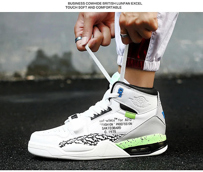 Уличные новые трендовые кроссовки унисекс Ретро Баскетбольная обувь мужская воздушная подушка Jordan обувь Нескользящая износостойкая Дизайнерская обувь