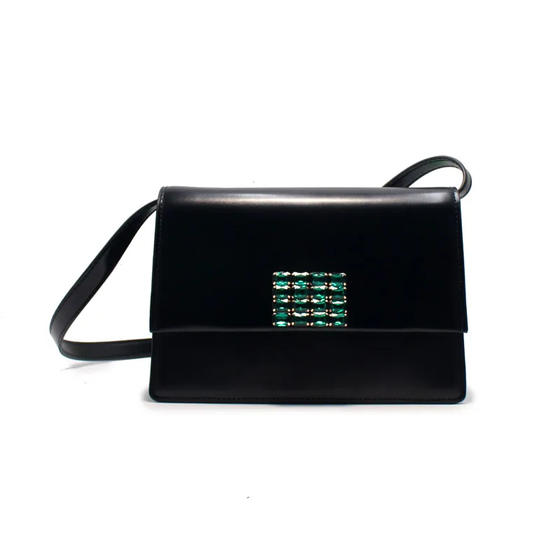 

Designer's Unique Design Vintage Women Diamonds Black Handbags Lady PU Leather Messenger Shoulder Bag OL Bags Cossbody Bag