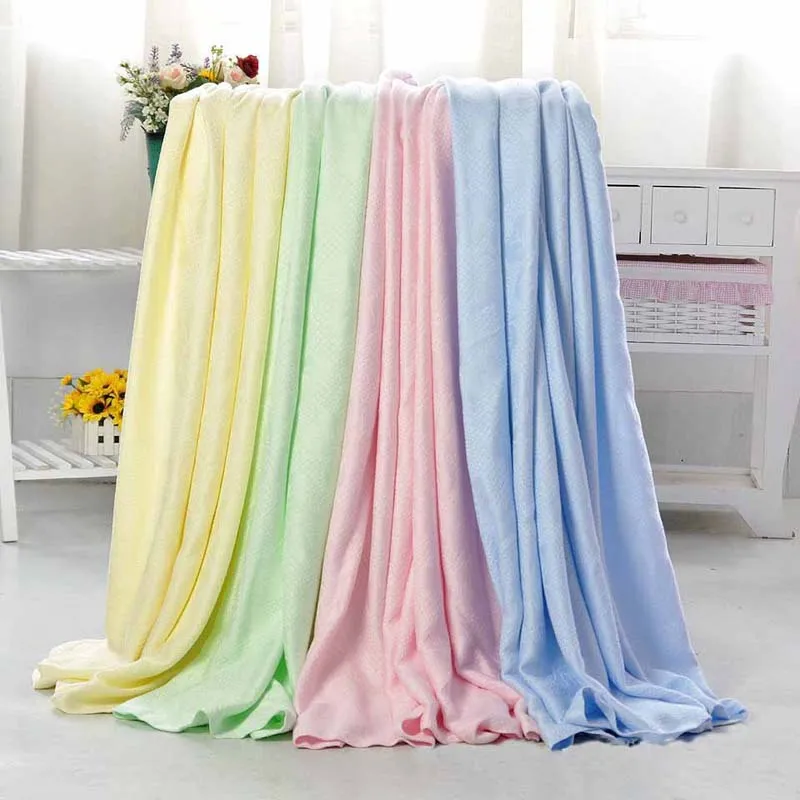 

Summer Bamboo Microfiber Air Conditioning Throw Blanket for Bed Sofa Sleeping Cover Thin Bedding Coverlet for Adults and Teens