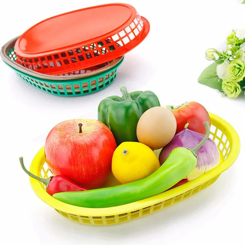 Plastic Fast Food Tray Large BBQ Deli Platter Basket set Burger Serving Tray Restaurant Bread Picnic BBQ Accessories