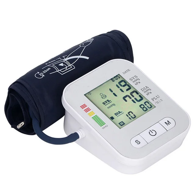 

Digital Lcd Upper Arm Blood Pressure Monitor Home Health Care Heart Beat Meter Machine Tonometer for Measuring Automatic