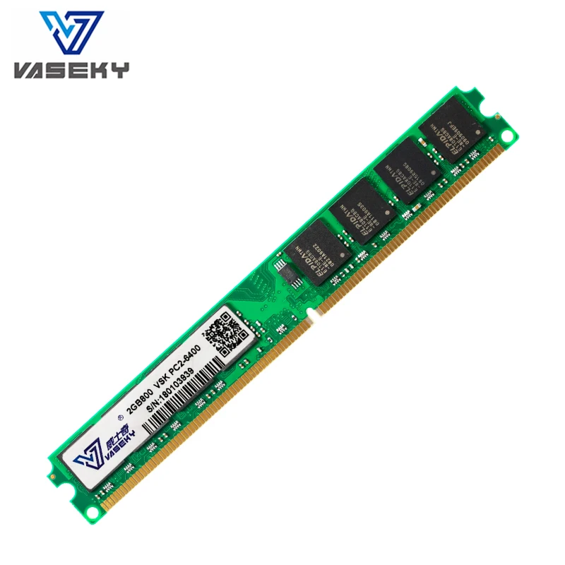 

Vaseky memoria PC 2GB DDR2 800 MHz(800MHz) Module PC2 6400 2G memory desktop RAM