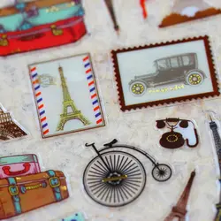 Париж башня туризма поездки штамп почтовый конверт Kawaii эмодзи награда детская Скрапбукинг Ретро кристалл наклейки DIY Craft