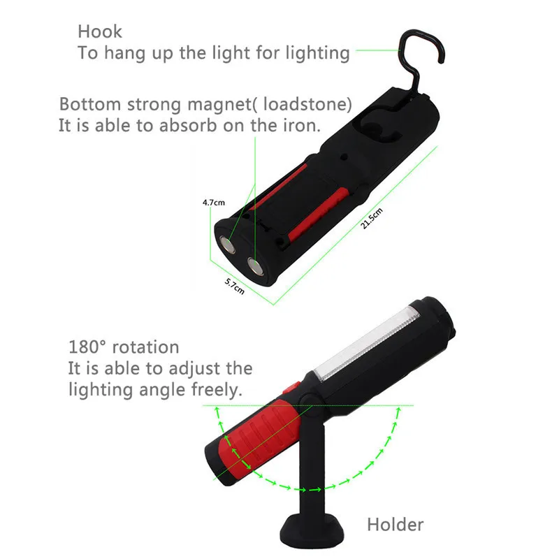 Перезаряжаемый USB светодио дный светодиодный фонарик рабочий свет лампа светодио дный 41 LED s магнитный факел поддержка подставка