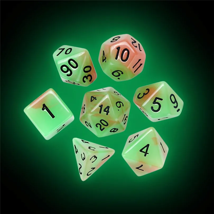 New 7pcs Creative Universe Dice Multi Side Acrylic Dice Game dungeons and dragons Polyhedral Dice set Game gift #3m11 (4)