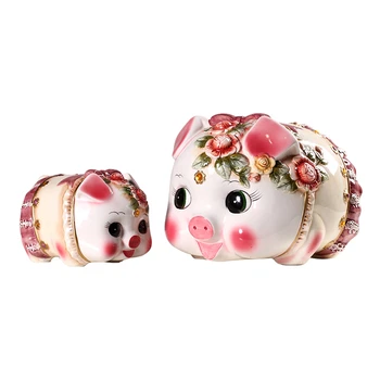 

Children Small Ceramic Pig Piggy Bank Box Children Money Boxes Jar Saving Kreativa Funny Money Jars Decorations Product WKO005