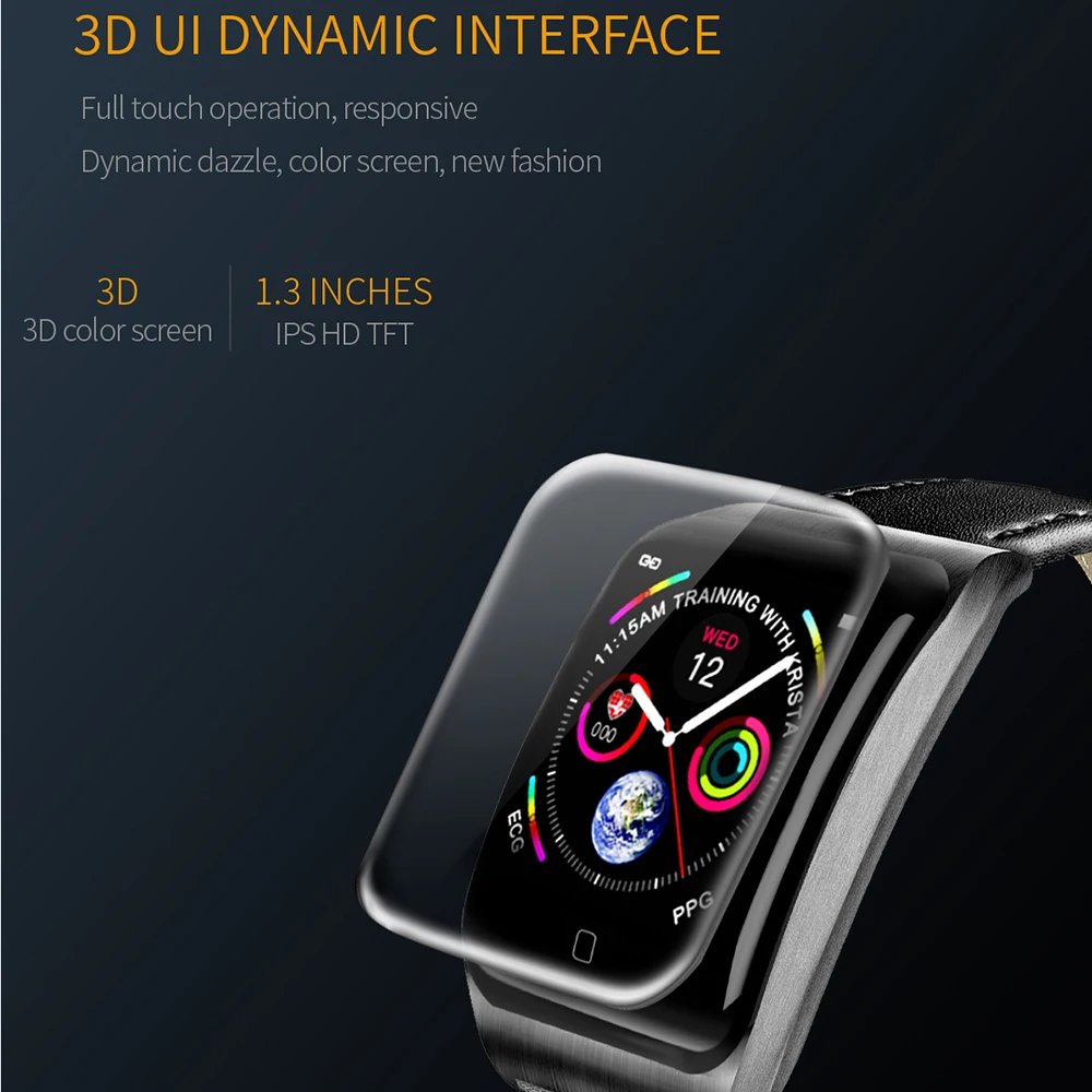 Смарт часы Timethinker Reloj ECG PPG мужские 3D смарт E58 с монитором кровяного давления