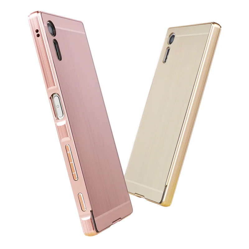

For Sony Xperia XZ Case For Sony XZ Brushed Back Cover Hard Case with Plating Metal Frame Case for Sony Xperia XZ F8332 Case